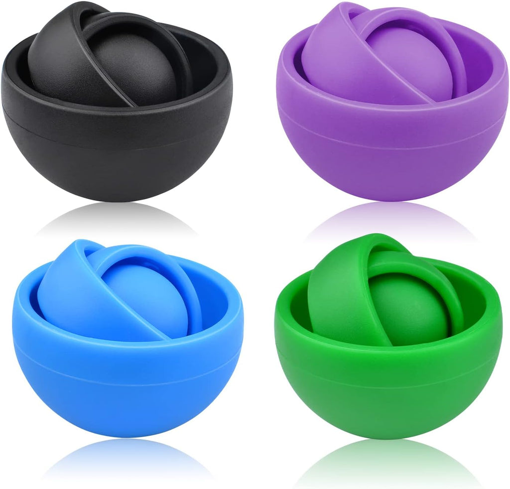 Fidget Toy for Adults, Fidget Gyro Toys, Gift Ideas Fidgets Gifts for Boys Girls Teens Kids, ADHD Autism Stress Relief Finger Toy Hand Fidget Spinner (4PC)