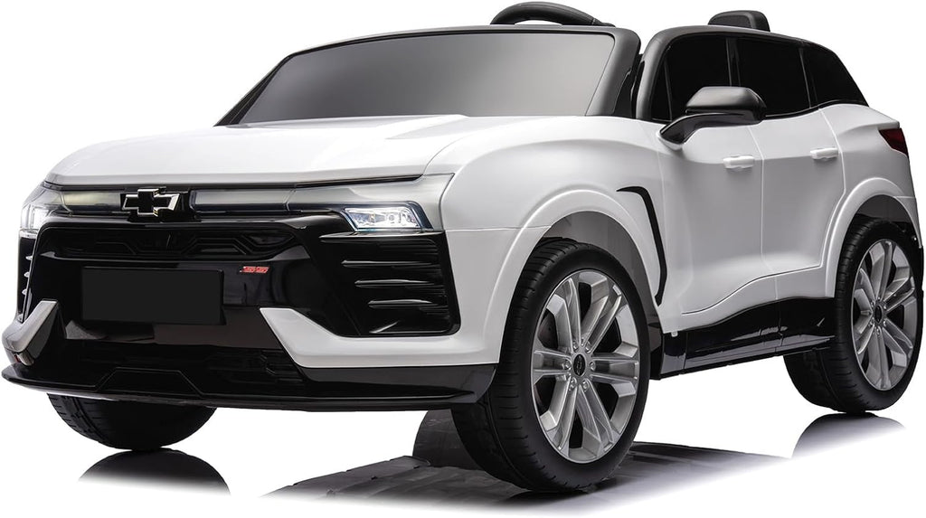 Hetoy 24V 2-Seater SUV Licensed Chevrolet Blazer Ride On Car Toy w/Parent Remote Control, 3 Speeds, Wireless Music, MP3 Player, Electric Car for Kids Ages 3-8, White