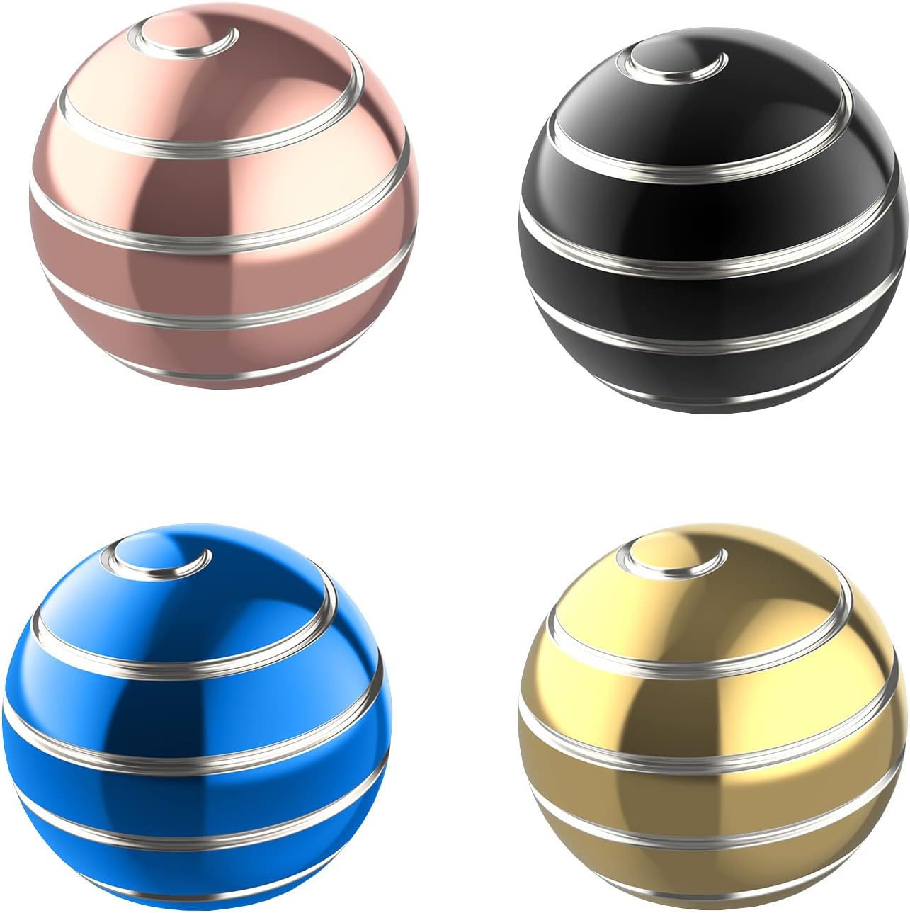 Kinetic Desk Toy Ball, 1.54'' Kinetic Desktop Spinning Toys, Optical Illusion Fidget Toys Gadgets for Adults Office Anxiety, ADHD (39MM, Gold-A)