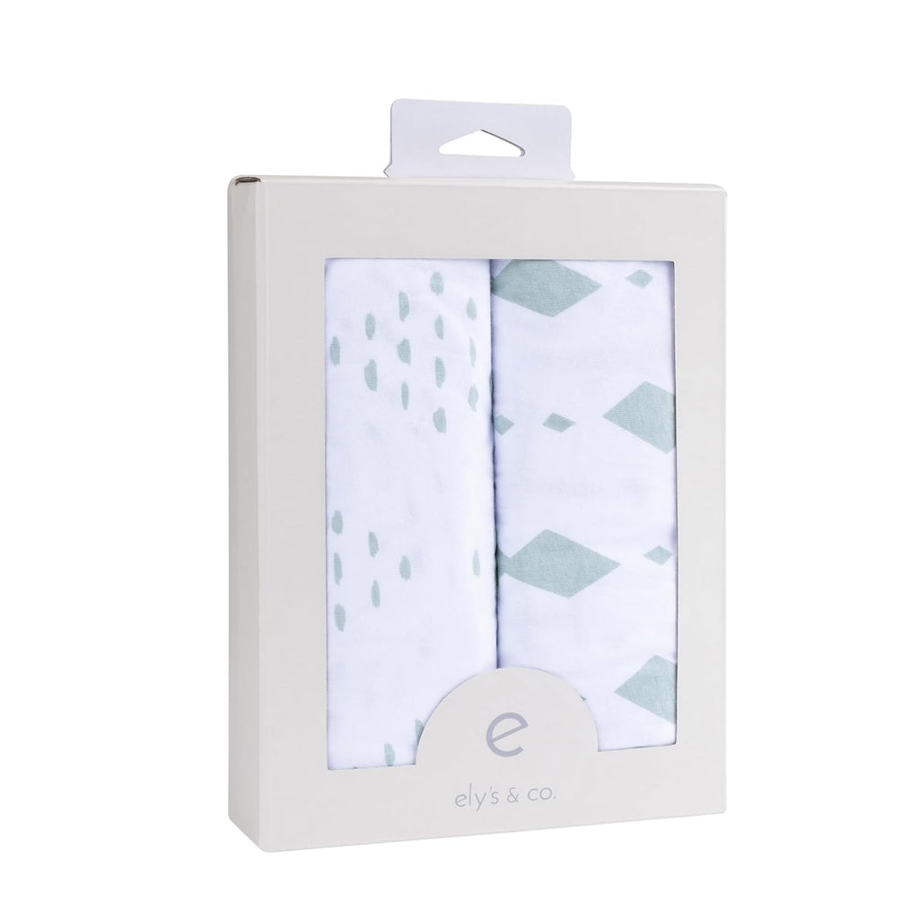 Changing Pad Cover - Cradle Sheets Fits Baby Mattress Sheet 36" X 18 - Unisex Grey Sage Diamond - 2 Pack Set