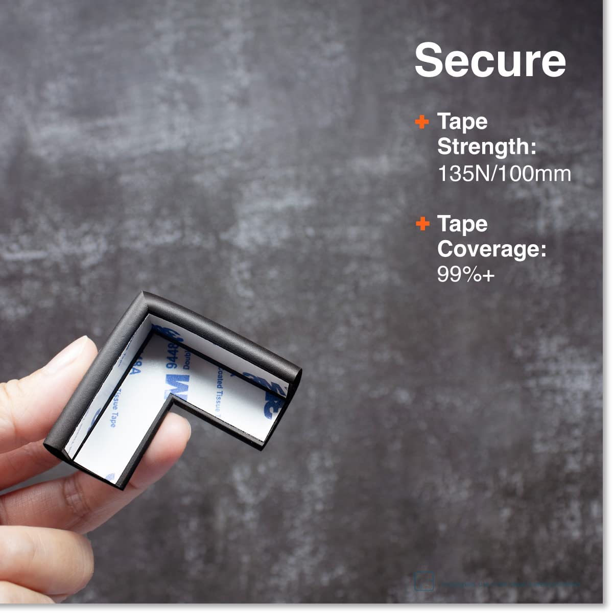 Roving Cove Slim-Fit Corner Edge Protector for Baby Proofing (Small 15ft Edge 4 Corners), Furniture Safety Bumper Guard, Soft NBR Rubber Foam, 3M Adhesive, Onyx Black