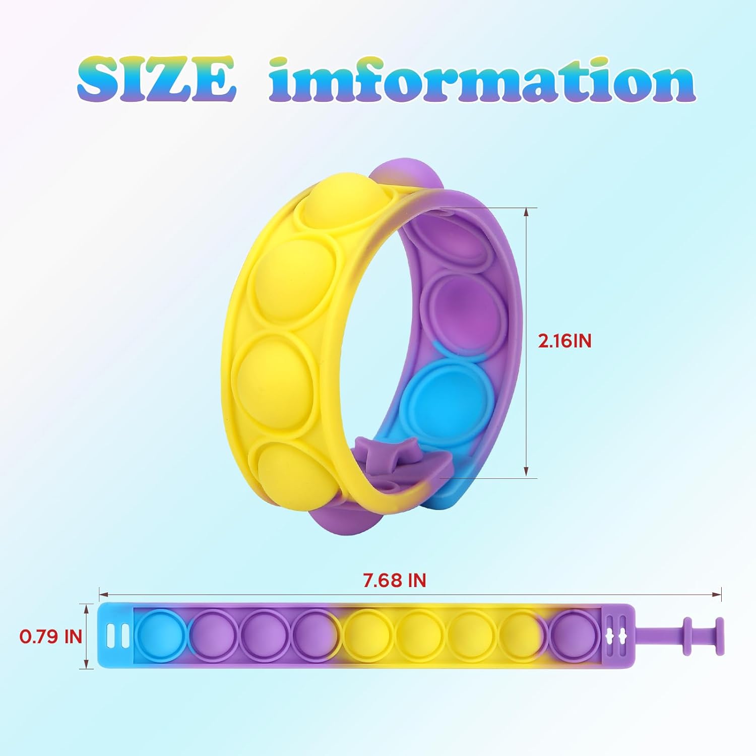 126 PCS Pop Bracelet it Fidget Toys Pack, Fidget Bracelet Birthday Party Gifts, Decompression Wristband with Autistic & ADHD,Fidget Wristband as Return Gifts for Kids, Fidgets Novelty Girls Toys