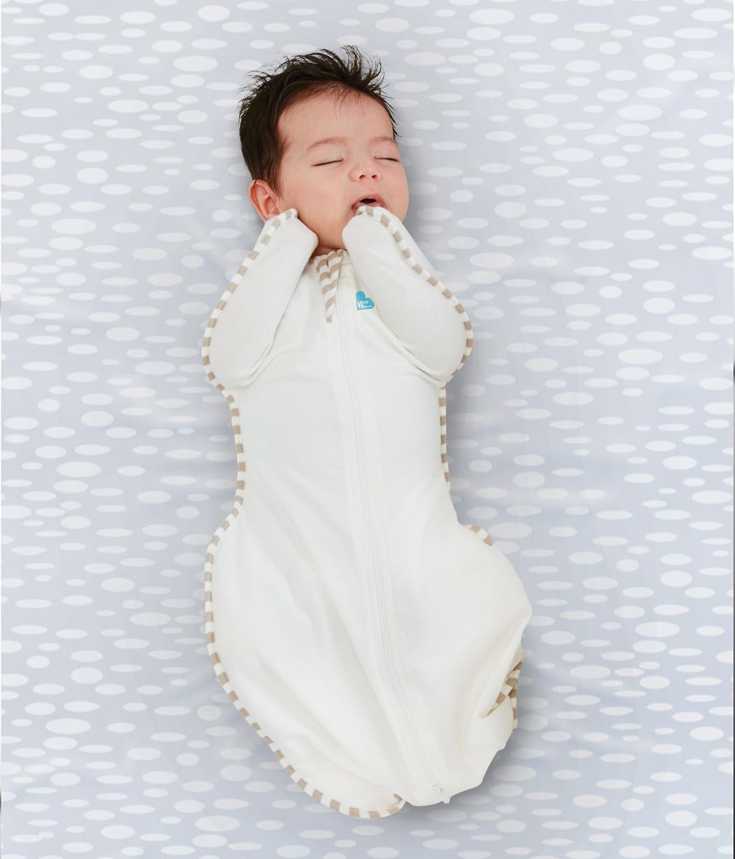Love to Dream Swaddle UP, Organic Cotton, Baby Sleep Sack, Self-Soothing Swaddles for Newborns, Get Longer Sleep, Snug Fit Helps Calm Startle Reflex, Newborn Essentials for Baby, Cream