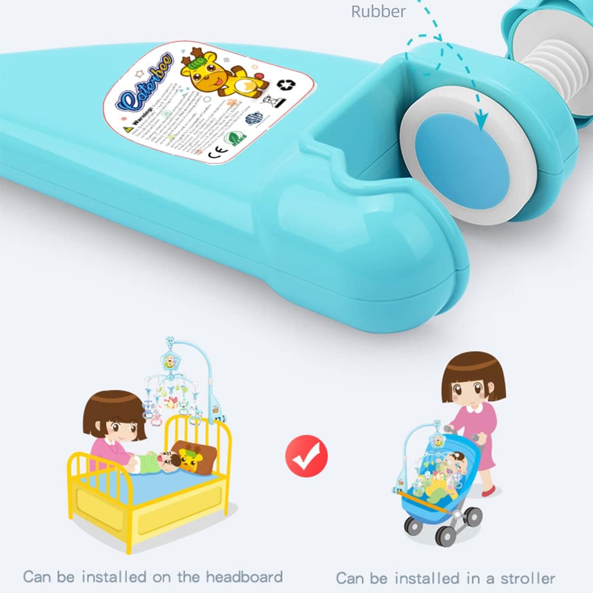 Baby Mobile for Crib with Musicial and Lights, Remote, lamp, Projector for Pack and Play, for Ages 0+ Months (Blue-Forest)