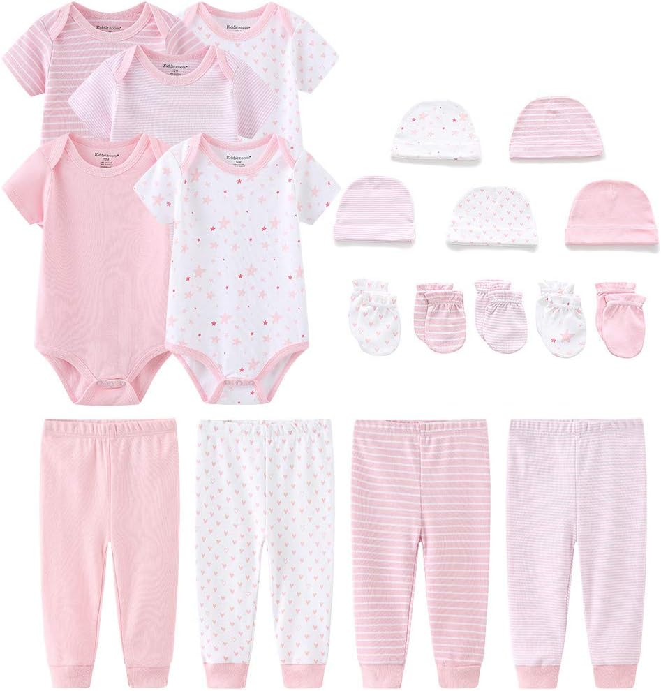 Kiddiezoom Newborn Baby Girl Boy Clothes Baby Outfits Pants Bodysuits Gifts Set Layette Set 0-3 Months