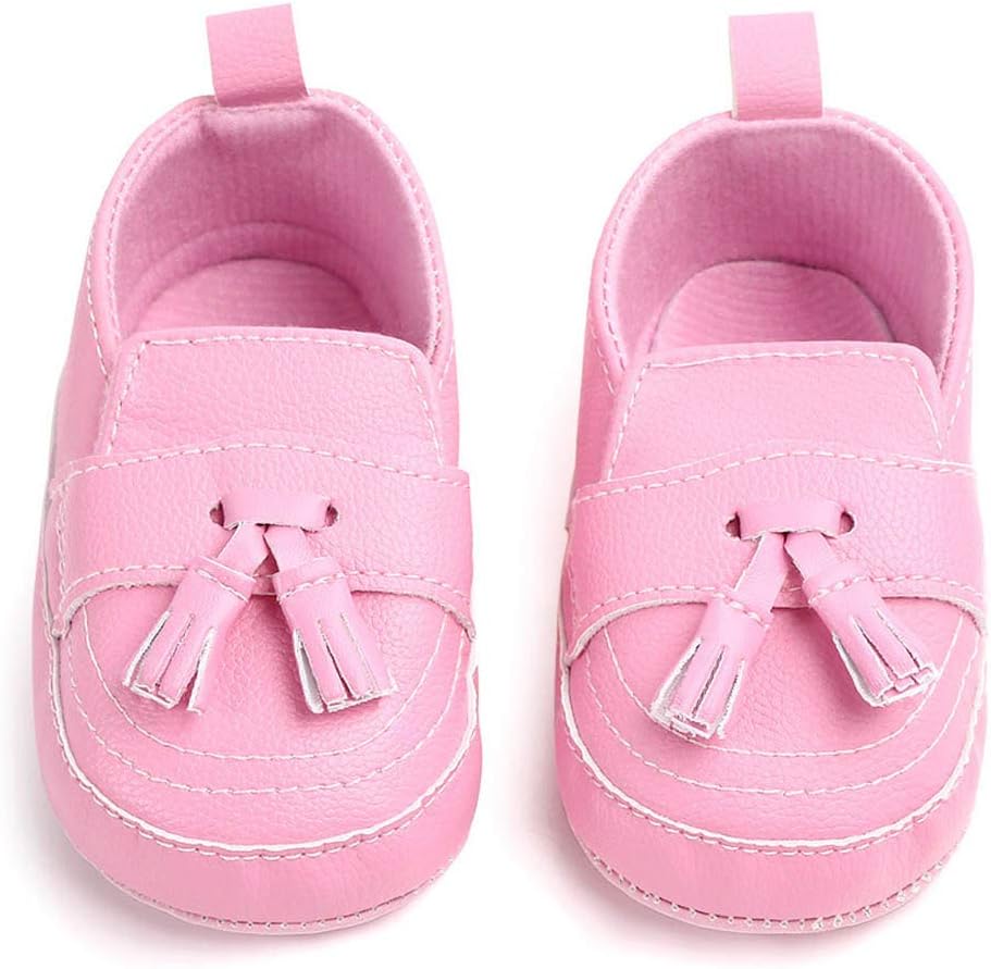 LONSOEN Baby Girls Boys Loafers Prewalker Dress Crib Shoes