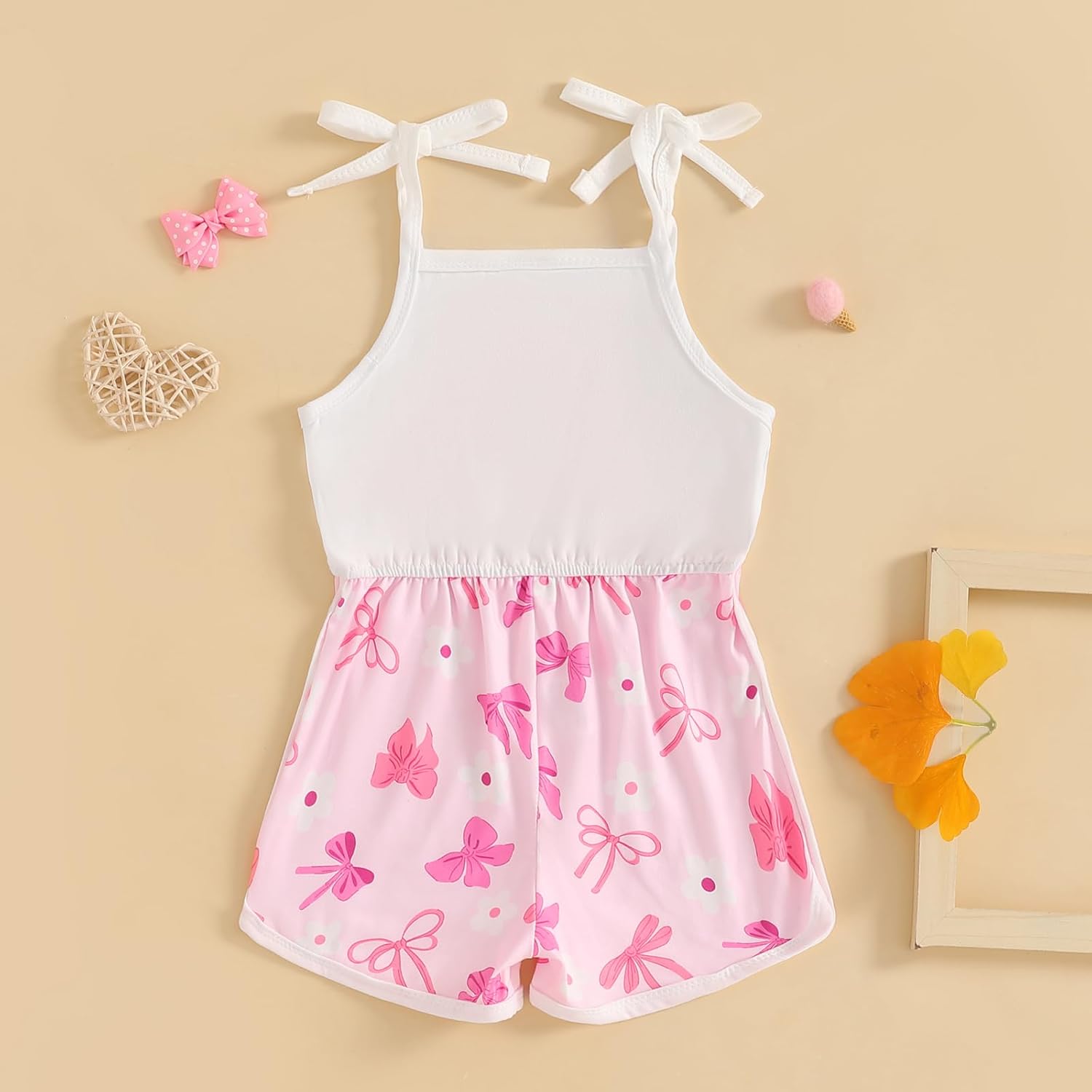 WZTYYDS Toddler Baby Girl Summer Clothes Floral Romper Tie-Up Strap Halter Jumpsuit Infant Summer Sling Playsuit 6M-3T