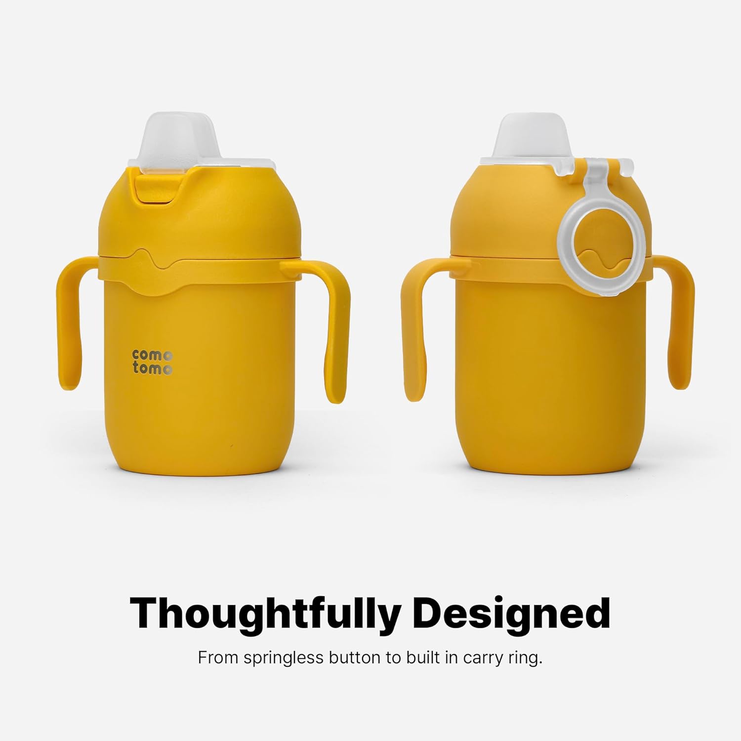 Comotomo Toddler Tumbler 8oz Insulated Sippy Cup with Silicone Straw and Spout, Yellow (Yellow)