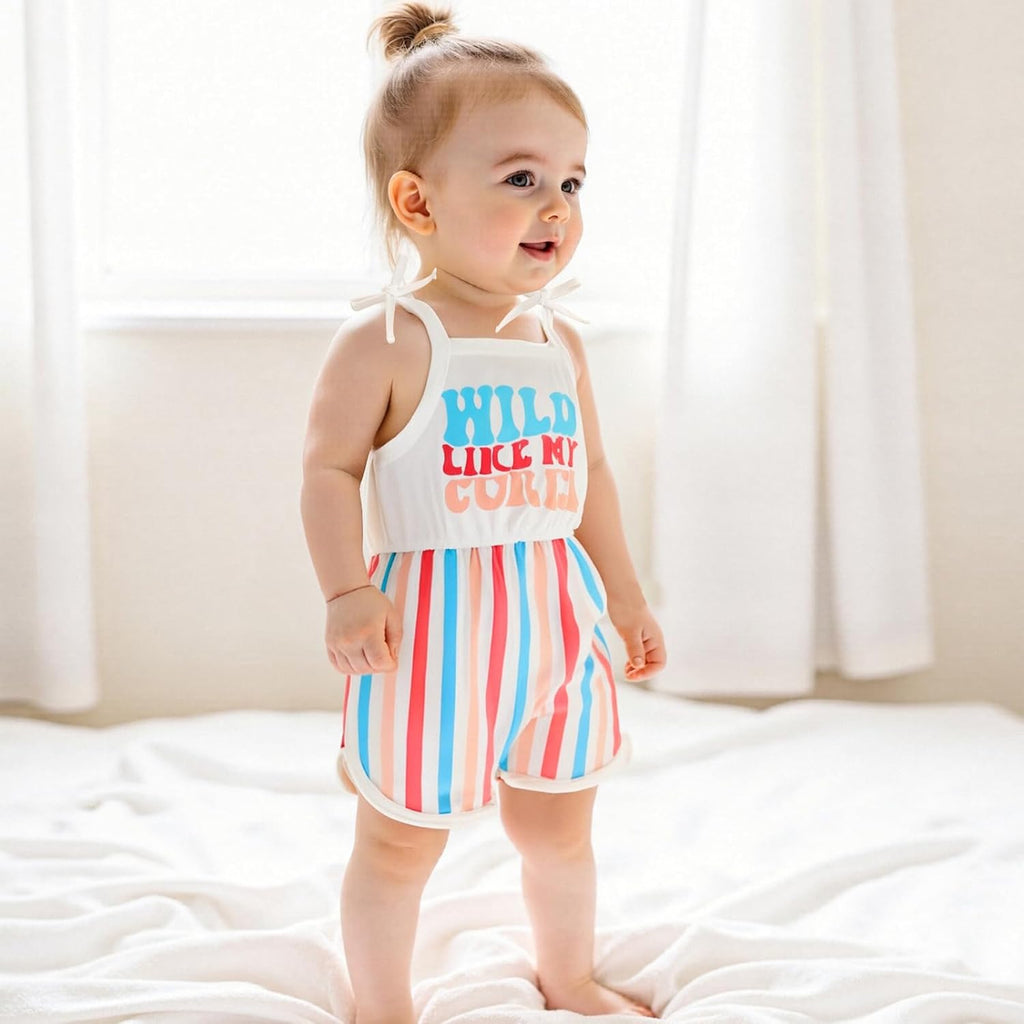 WZTYYDS Toddler Baby Girl Summer Clothes Floral Romper Tie-Up Strap Halter Jumpsuit Infant Summer Sling Playsuit 6M-3T