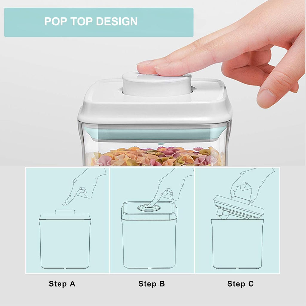Airtight Food Storage Container - 0.5qt / 500ml Mini Square Pop Containers With Lids, Bpa Free Stackable Container Snacks Candy Salt Herbs Spices