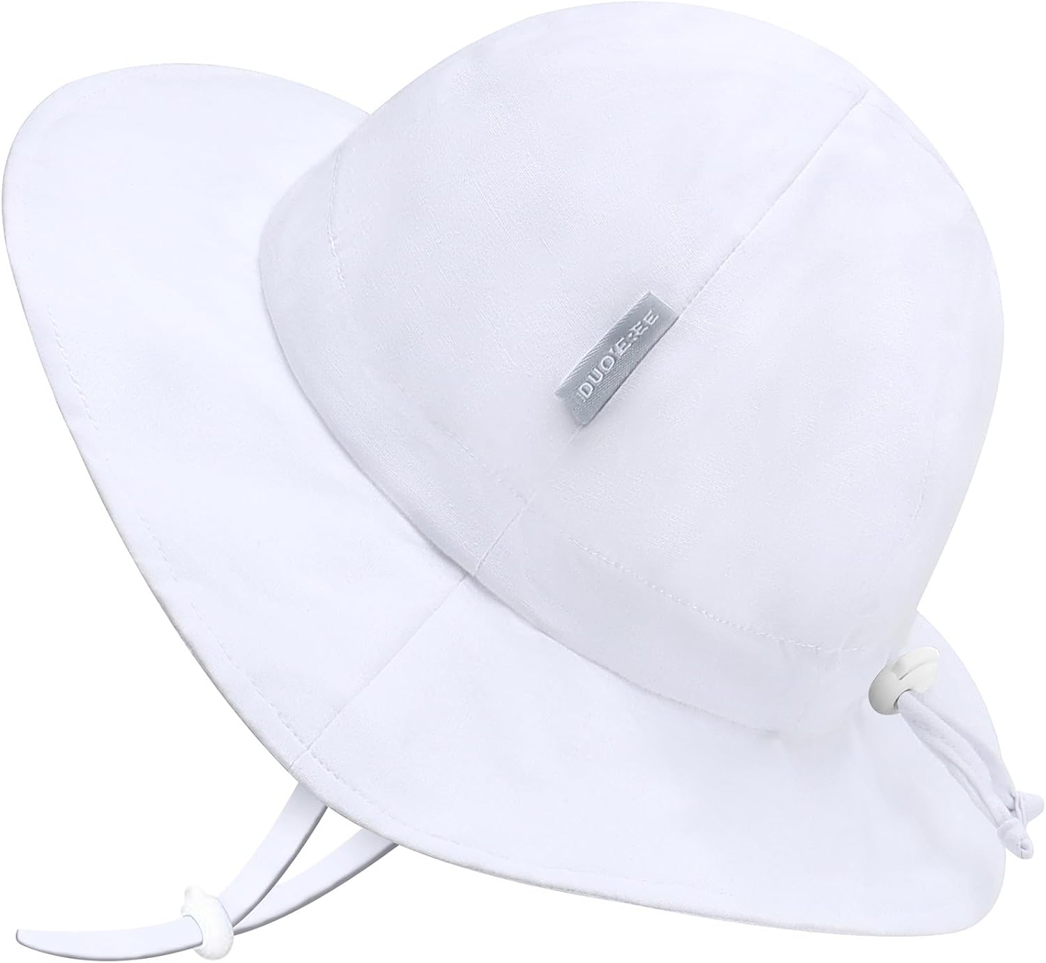 UPF 50+ Baby Bucket Hat - Wide Brim Sun Protection Beach Cap for Girls - Cute & Adjustable Toddler Hat