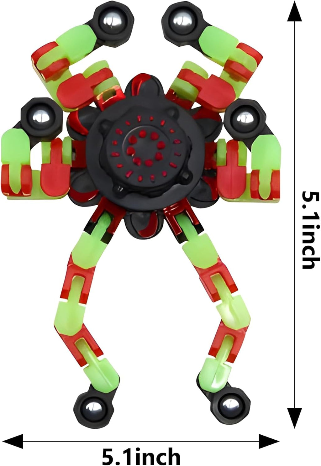 Fidget Spinners, DIY Transformable Chain Robot Finger Spinner, Glow in The Dark Deformable Creative Mechanical Gyro Toy Stress Relief Toy Fidget Fingertip Toy for Kids and Adults (8 Pack)