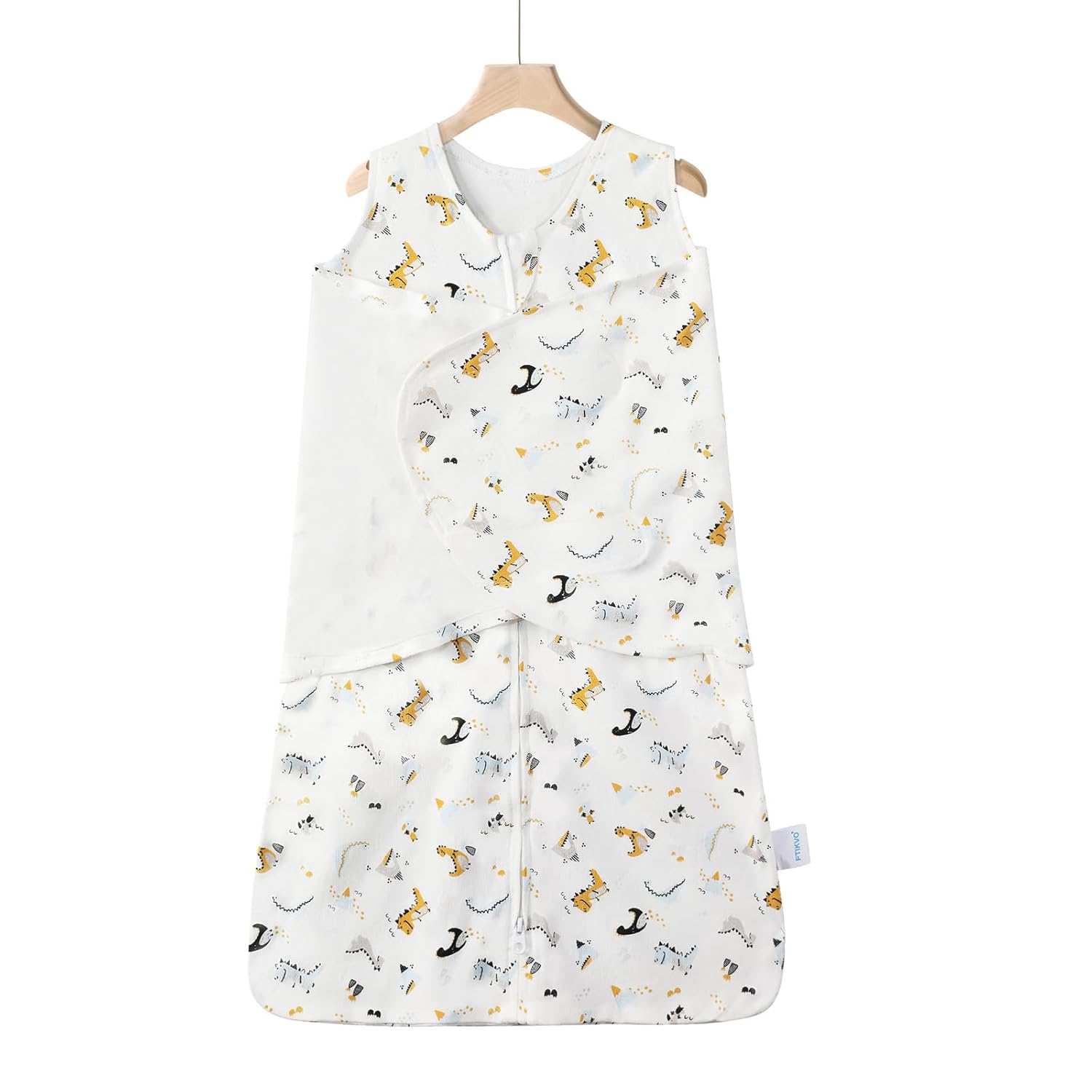 Swaddle-Blanket Baby Girl & Boy Swaddles Newborn Infant Transition 100% Cotton Wrap Blankets, 3-Way Adjustable Wearable Blanket, TOG 1.0 (Dinosaur, 3-6 Month)