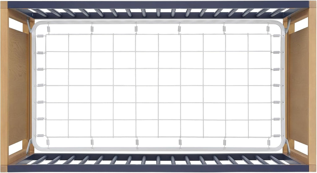 Nurture& The Crib - Baby, Toddler Convertible Crib | Sustainable Non-Toxic Materials | 3 Adjustable Heights - Grows with Your Baby (Modern, Navy)