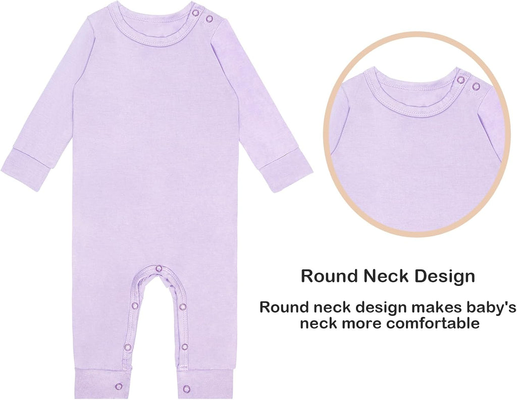 GUISBY Rayon Baby Pajamas, Long Sleeve with Snap Closure Pajamas Sleepers