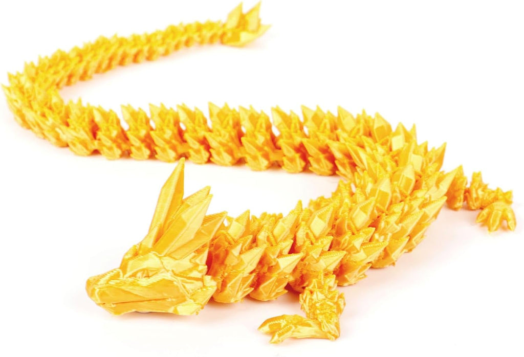 12inch Dragon Egg, Year of The Dragon, 3D Printed Dragon, Executive Desk Toys, Articulated Dragon, Fidget Toys Gifts for Graduates Students Teachers Adults (Gold)