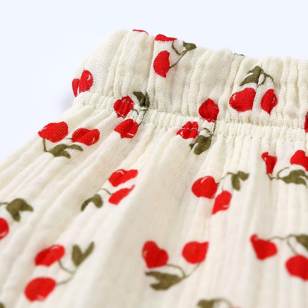 MYGBCPJS Baby Boys Girls Cotton Linen Trousers Kids Casual Ankle Pants Loose Long Bloomers