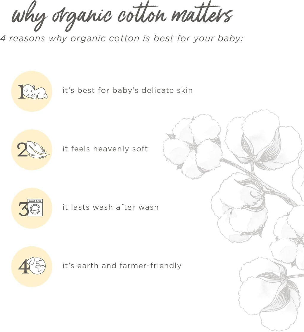 Burt's Bees Baby Unisex Organic Cotton Short and Long Sleeve Bodysuits, 5-Pack