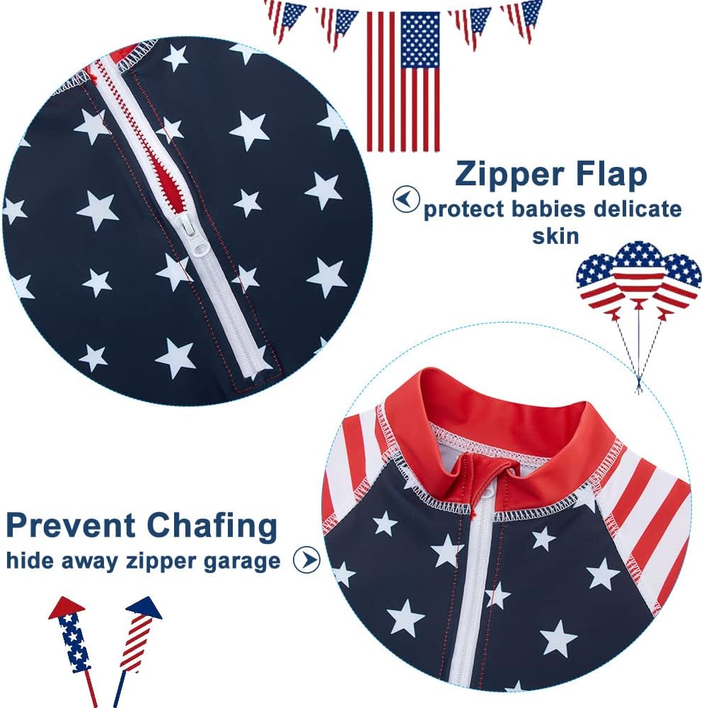 Funnycokid Baby Swimsuit Boy Toddler Bathing Suit Rash Guard UPF 50+ Swimwear 6 Months-4T