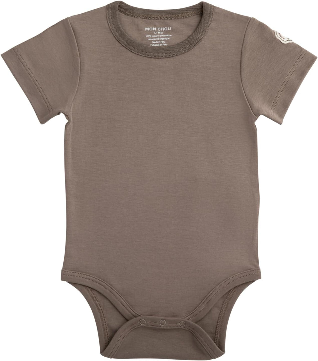 MON CHOU Premium Short Sleeve Bodysuit - Luxuriously Soft, 100% Pima Cotton Baby Bodysuit - Organic Cotton Baby Clothes