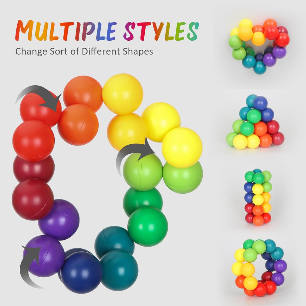 2PCS, Autistic Calm Down Fidget Sensory Ball Toys Small Cool Autism Stress Relief Anxiety Toys Calming Corner Item Gift for Boy Girl 3-12 Year Old Age