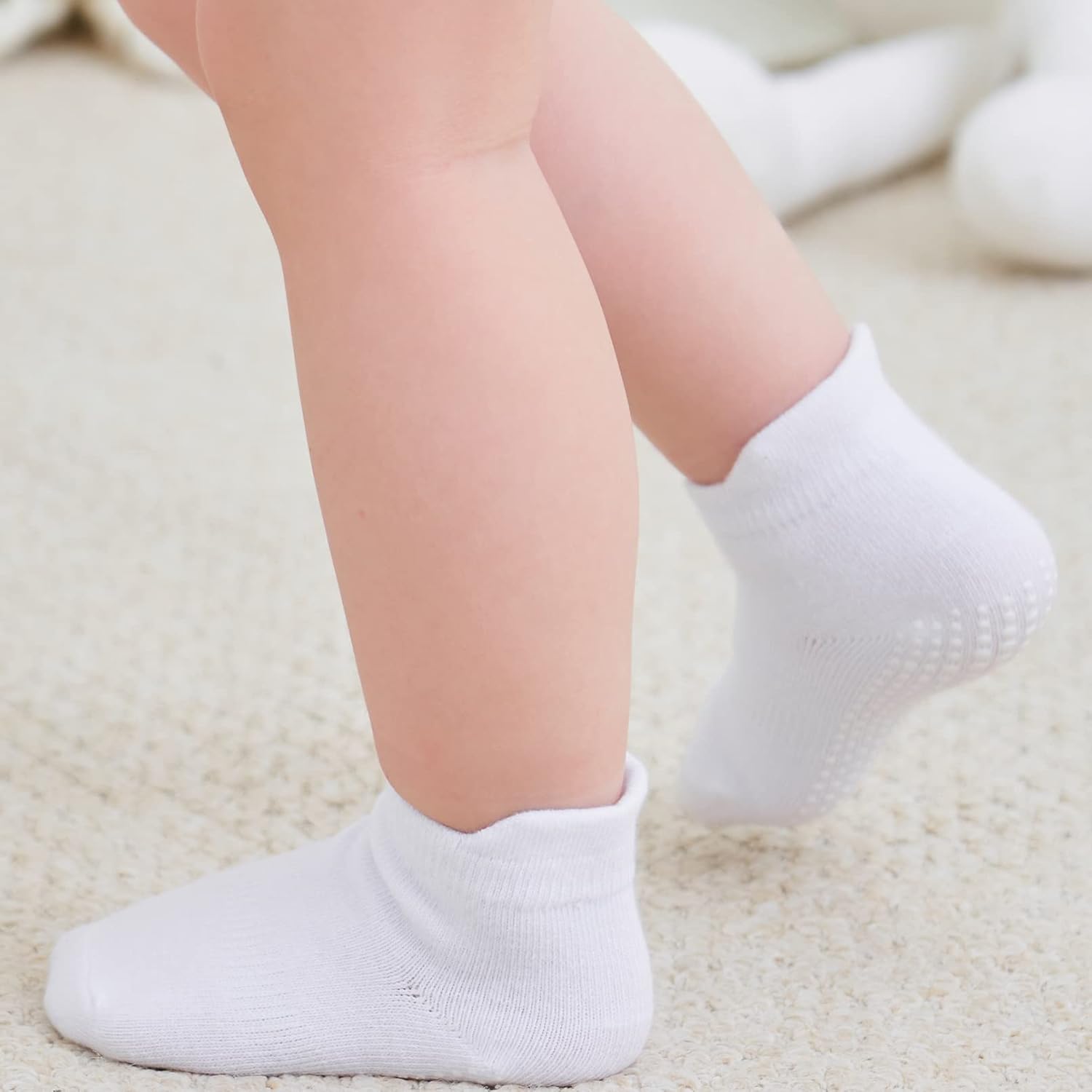 Zaples Baby Non Slip Grip Ankle Socks with Non Skid Soles for Infants Toddlers Kids Boys Girls