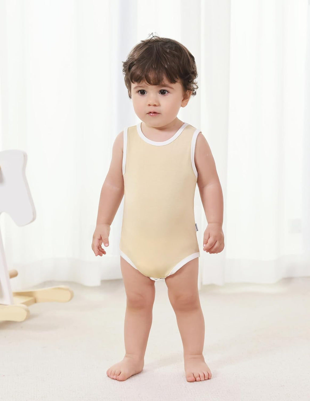 Baby Boy Girl Pajamas Toddler Infant Unisex Sleeveless Sleep Bodysuit Sleepwear Newborn Snap Snug Fit 3-Pack