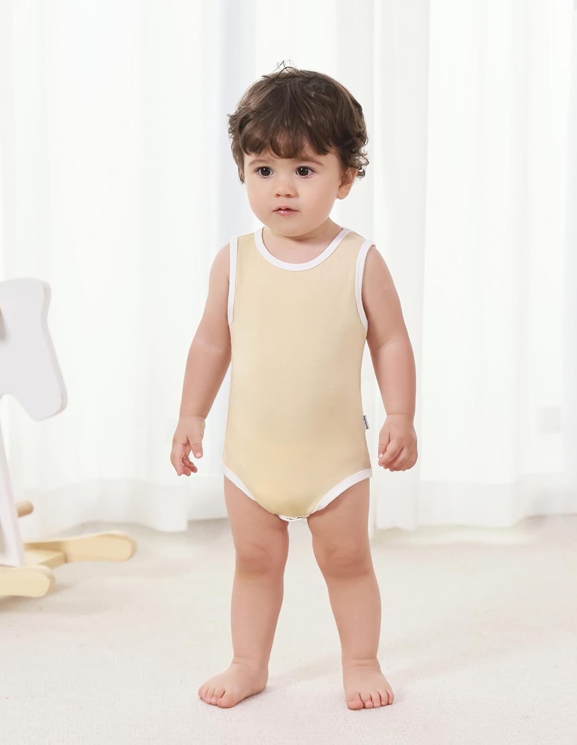 Baby Boy Girl Pajamas Toddler Infant Unisex Sleeveless Sleep Bodysuit Sleepwear Newborn Snap Snug Fit 3-Pack