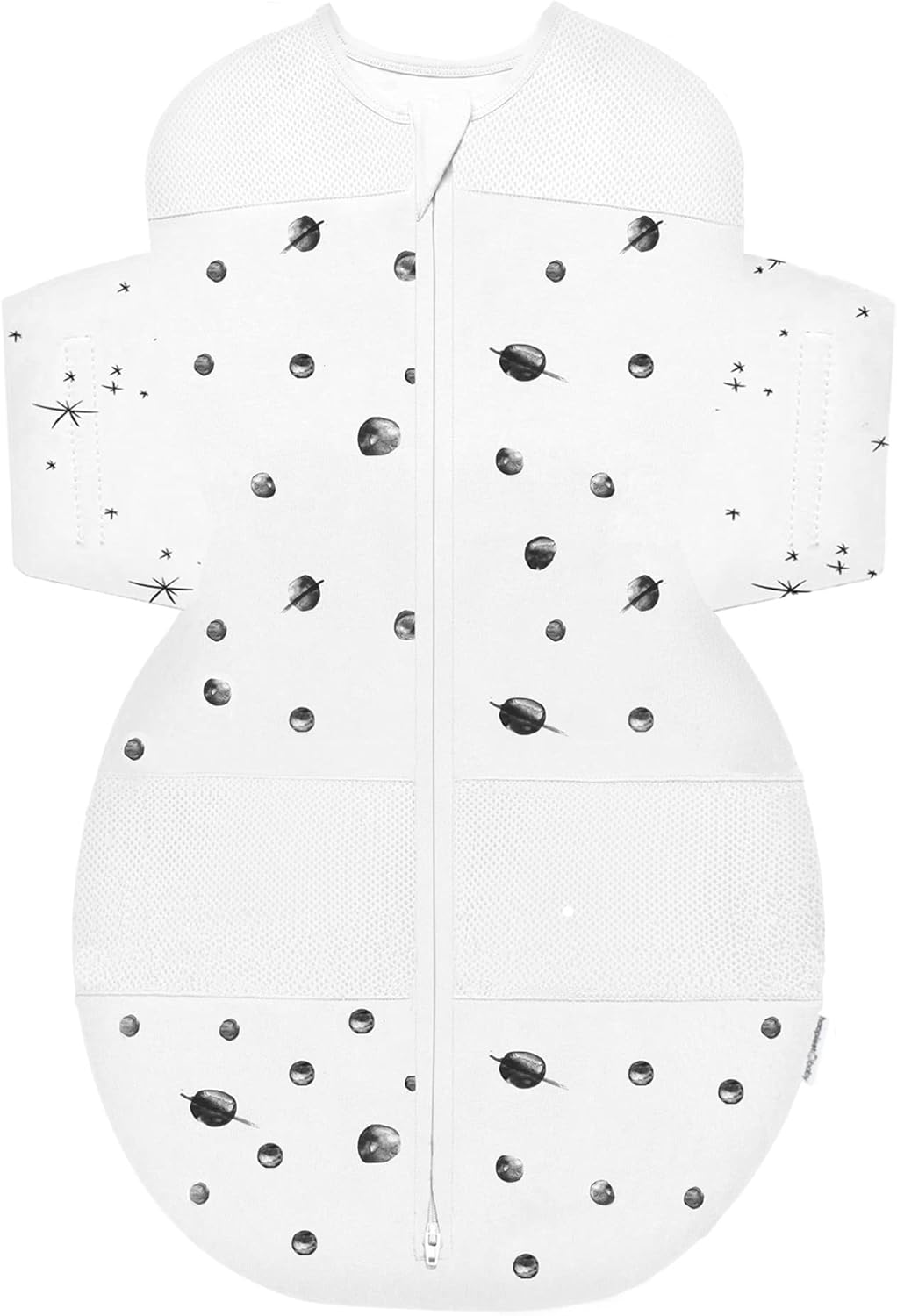 Happiest Baby SNOO Sleep Sack - 100% Organic Cotton Baby Swaddle Blanket - Doctor Designed Promotes Healthy Hip Development (Ivory Planets, Large)