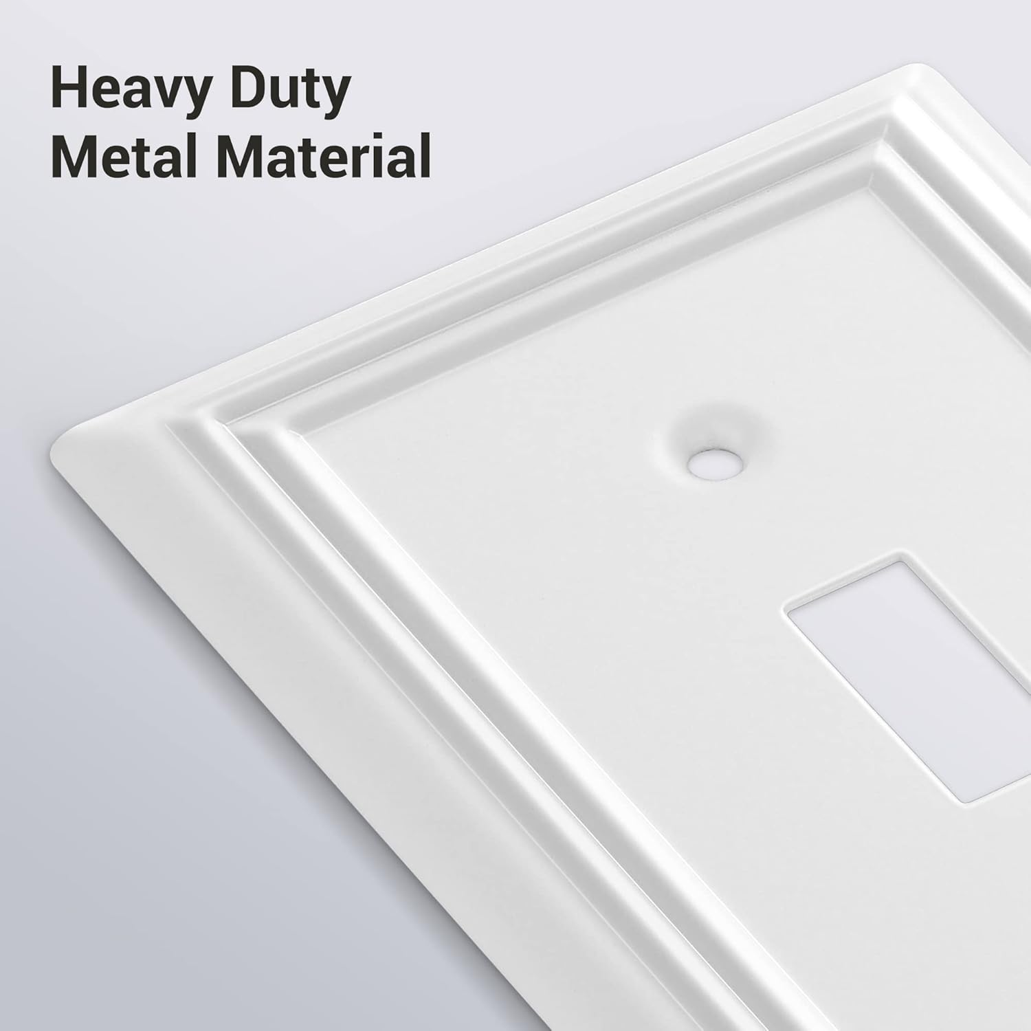 DEWENWILS 4-Pack Toggle Wallplate, Metal Light Switch Covers with White Finish, Heavy Duty Face Plates