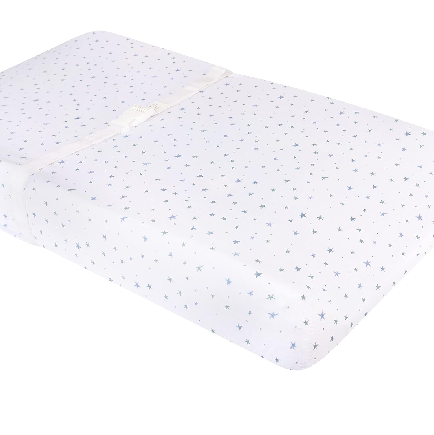 Changing Pad Cover 2 Pack - Baby Cradle Sheet with 100% Jersey Cotton - Changing Pad Covers for Boys, Newborn Essentials (Blue Stars & Stripes)