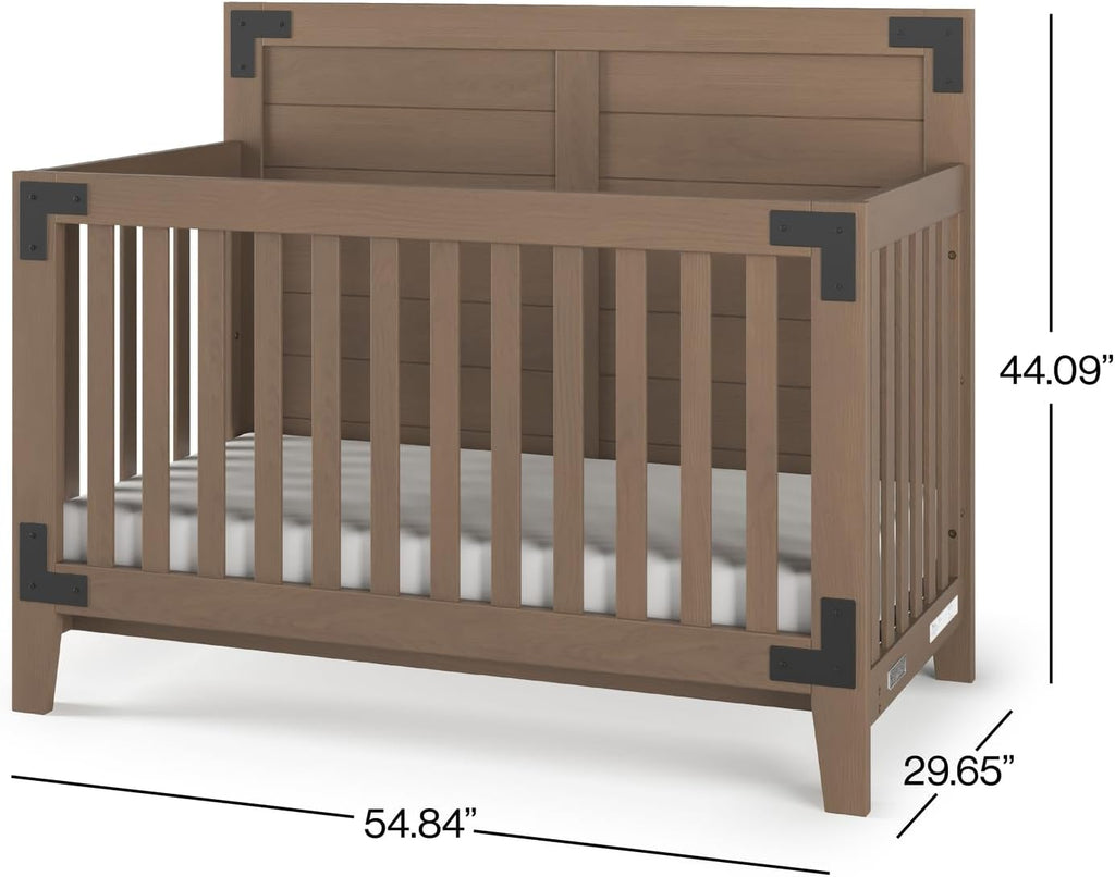 Child Craft Lucas 4-in-1 Convertible Crib, Baby Crib Converts to Day Bed, Toddler Bed and Full Size Bed, 3 Adjustable Mattress Positions, Non-Toxic, Baby Safe Finish (Dusty Heather)