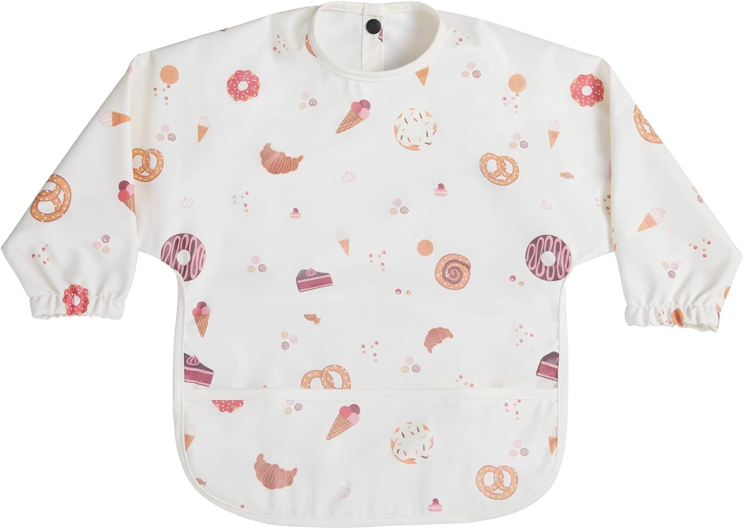 Long Sleeve Baby Bibs for Toddlers, Waterproof, Boys Girls Smock with Food Catcher Pocket for Feeding, Eating