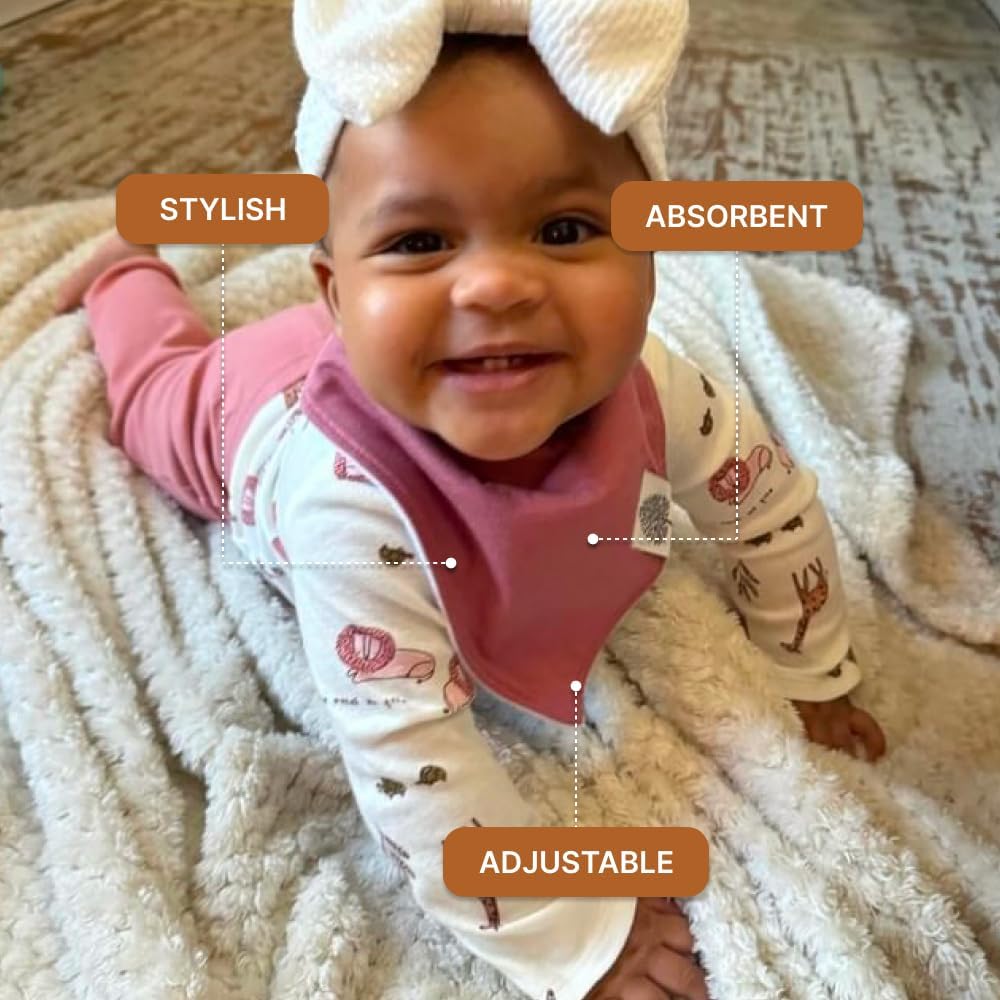 Parker Baby Bandana Drool Bibs 8 Pack Baby Bibs for Boys, Girls, Unisex - Soft & Stylish Teething Bibs for Babies