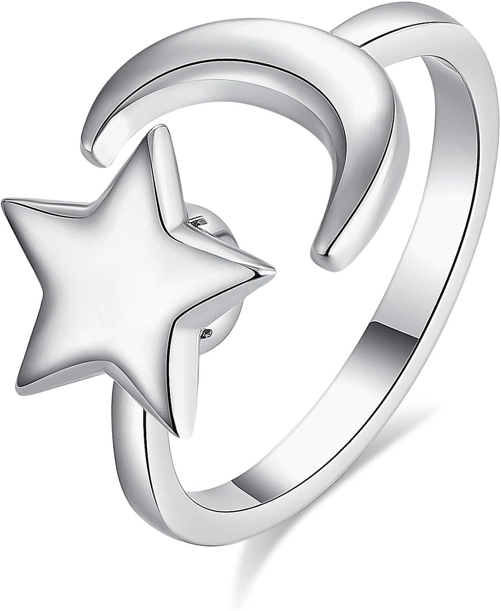 INFUSEU Funny Spinner Fidget Rings for Women Girls Anti Anxiety Stress Worry, Adjustable Size