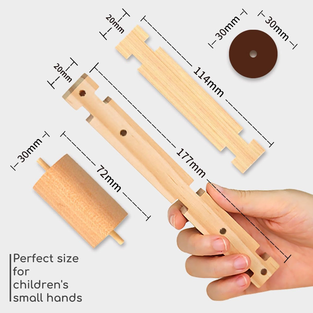 Jovi-mindly＆Notchies Wooden Blocks Train Set 101 PCS Create 40+ Shapes,Toys Educational Wooden Building Blocks Puzzles for Kids Ages 5-8 Boys and Girls,Truck/Excavator,FSC Certified,Graduate Gifts