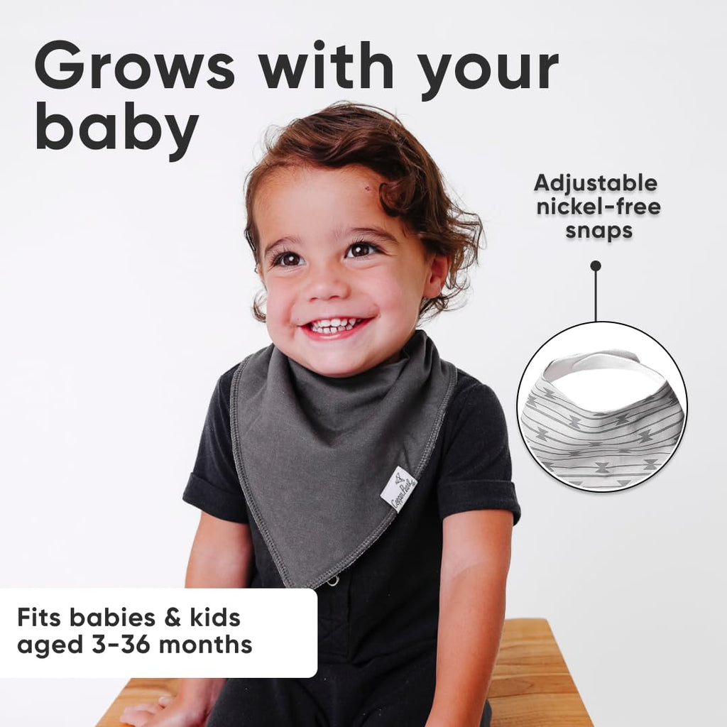 Copper Pearl 6 Pack Soft Cotton Baby Bibs for Drooling and Teething, Absorbent Drool Bibs for Baby Girl and Boy, Adjustable to Fit Newborns to Toddlers, Tons of Styles (Hawk Set)