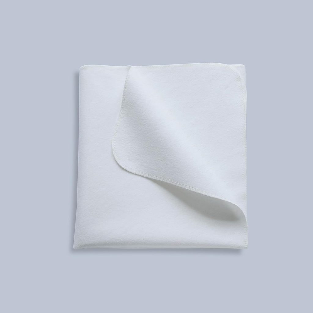 Waterproof Crib Pad, Mattress Protector - Reusable Incontinence Flannel Crib Protector, 27" x 50", for Baby, Toddler, Elderly, Pets - White