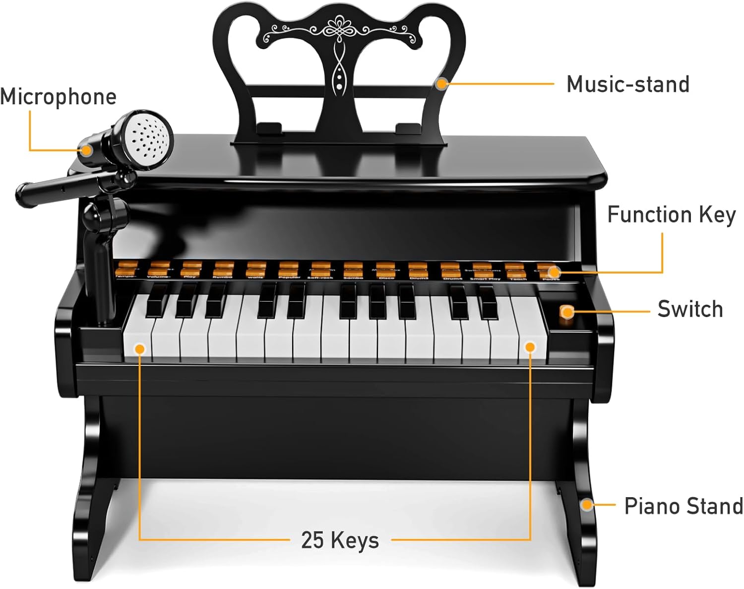 Piano for Kids - 3D High-Fidelity Sound Effects Professional Musical Keyboard Piano Instrument Toys for 3 5 7 9 Years Old Beginners Educational Instruments Birthday Gift