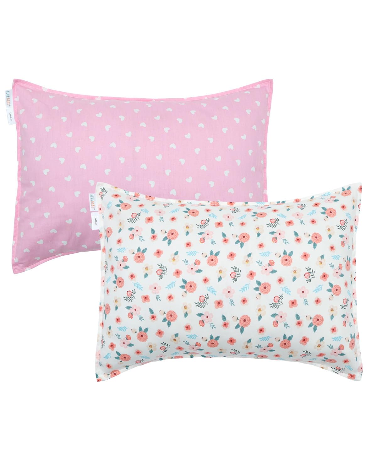 ALVABABY Toddler Pillowcases Fits 14x20in,13x18in Kids Cotton Baby 2 Packs Envelope Kids Pillow Cover for Boy Girl Sleeping Travel 2L-FTP17A