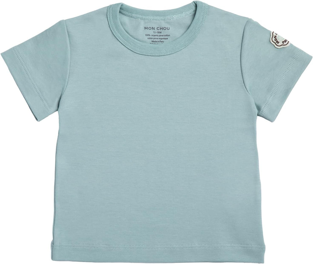 Mon Chou Premium Short Sleeve Shirt - Ultra Soft, 100% Pima Cotton Crew Neck Baby T Shirts - Organic Cotton Baby Clothes