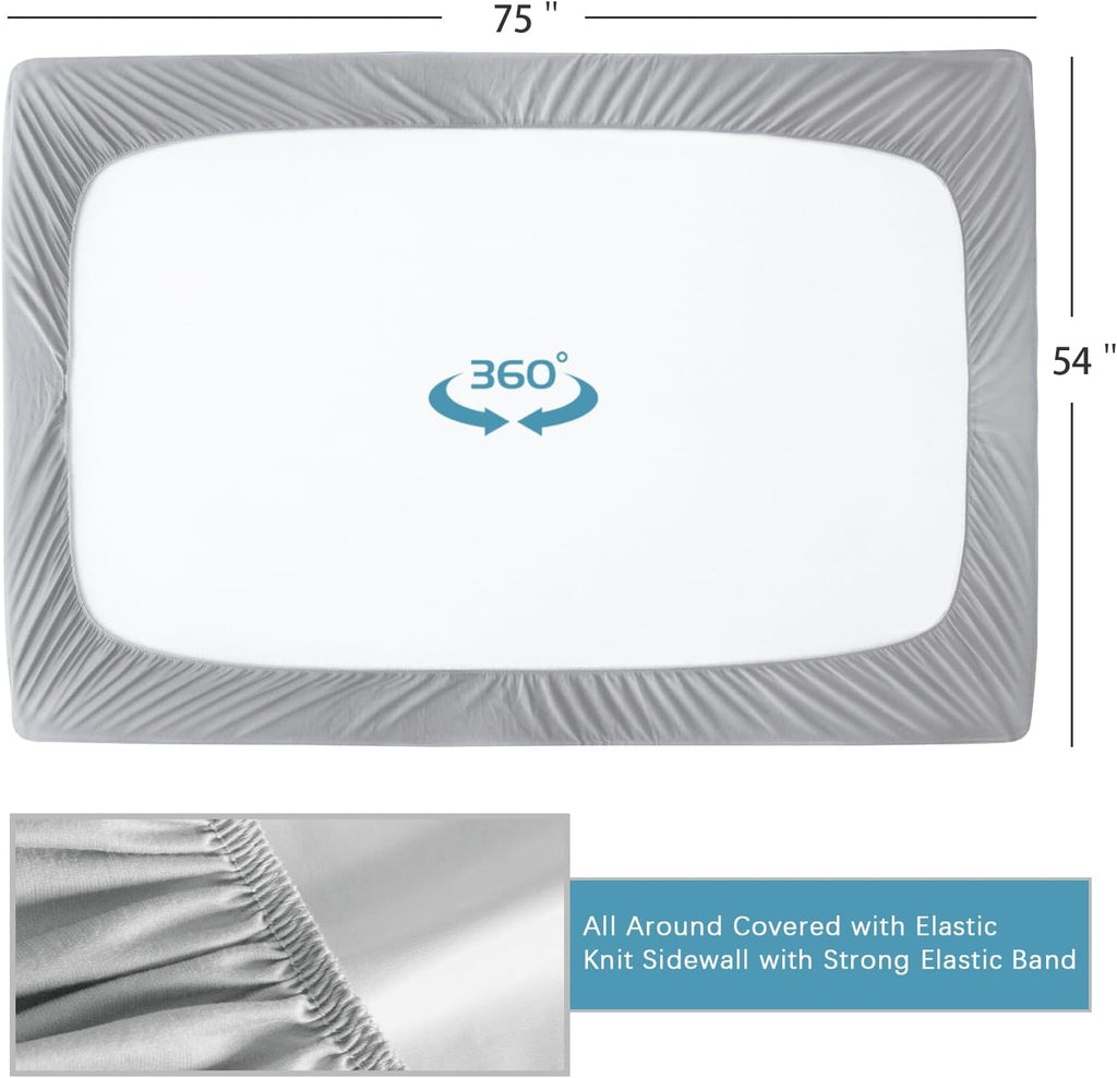 2 Pack Full Size Mattress Protector Waterproof, Noiseless & Soft Coverage Mattress Cover Fitted Sheets with Deep Pocket up to 14", Super Breathable & Easy Wash Full Mattress Protector