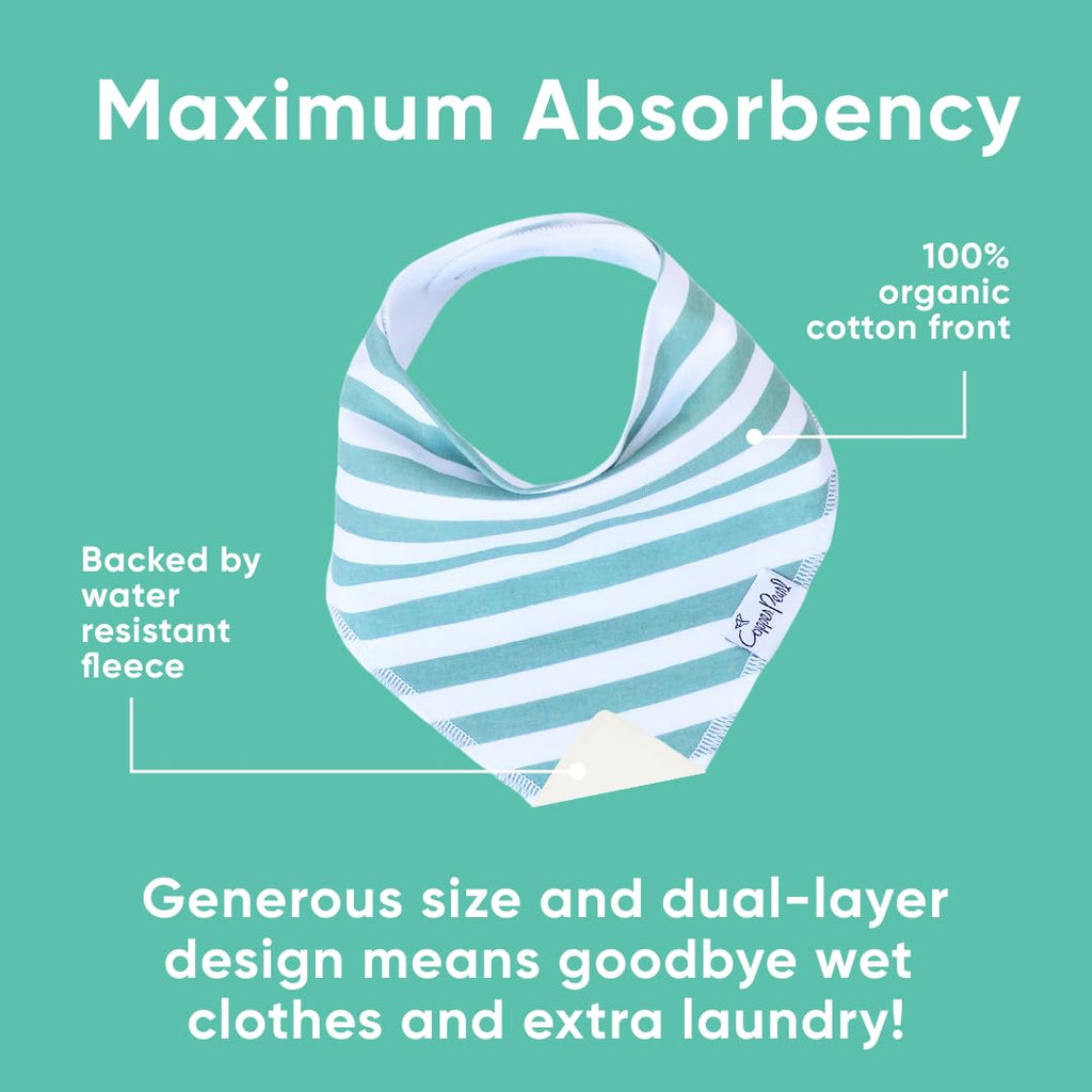 Copper Pearl 4 Pack Soft Cotton Baby Bibs for Drooling and Teething, Absorbent Drool Bibs for Baby Girl and Boy, Adjustable to Fit Newborns to Toddlers, Tons of Styles (Oxford)