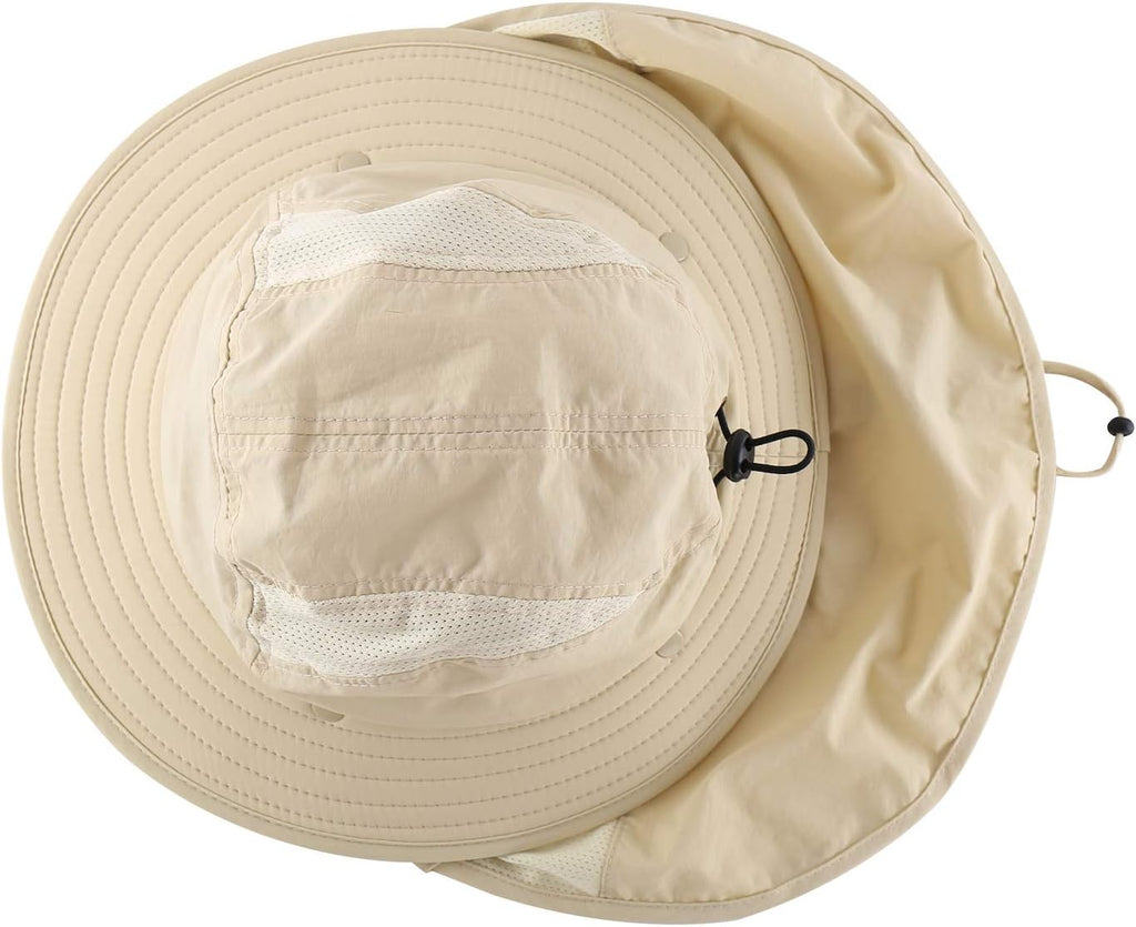 Home Prefer UPF 50+ Boys Sun Hat with Neck Flap Wide Brim Summer Beach Bucket Hat for Boys Girls Toddler Kids Safari Hat