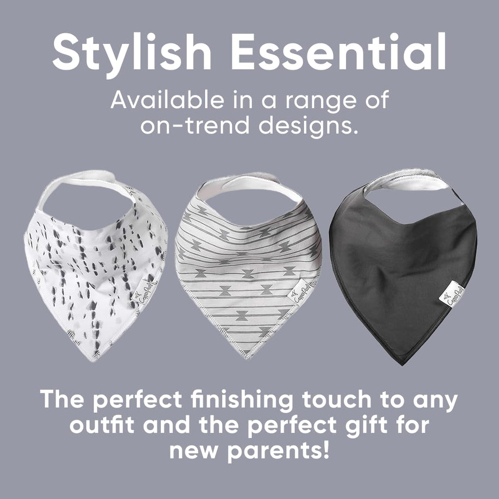 Copper Pearl 6 Pack Soft Cotton Baby Bibs for Drooling and Teething, Absorbent Drool Bibs for Baby Girl and Boy, Adjustable to Fit Newborns to Toddlers, Tons of Styles (Hawk Set)