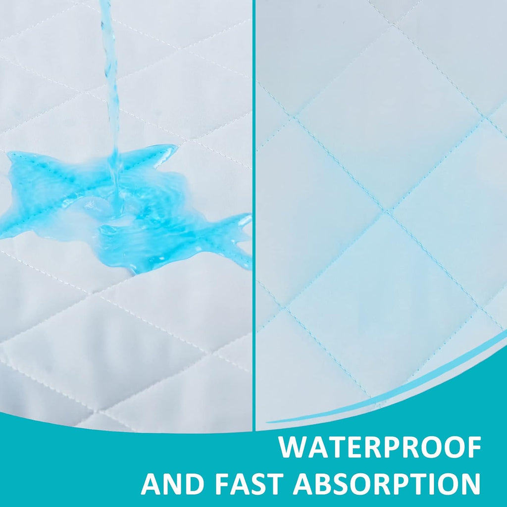 KANECH Washable Waterproof Incontinence Bed Pads - 34"x52"(2Pack) - Heavy Absorbency Reusable Underpads for Adults, Elderly and Kids - Slip Resistant Mattress Protector