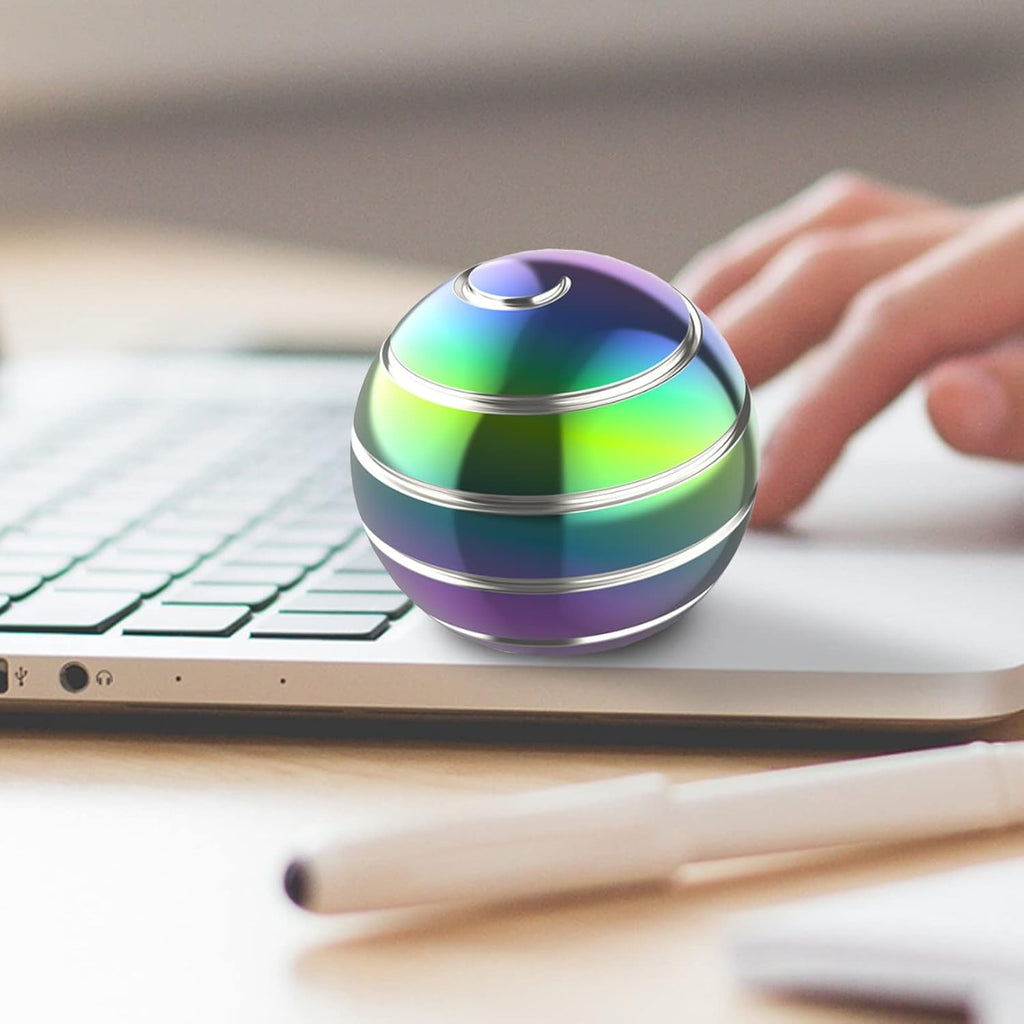 Fidget Toys for Adults Kids, 1.77" Kinetic Spinning Desk Toys for Office for Adults, Kinetic Fidget Spinner for Stocking Stuffers Toys, Party Favors Toys (1.77", Rainbow)