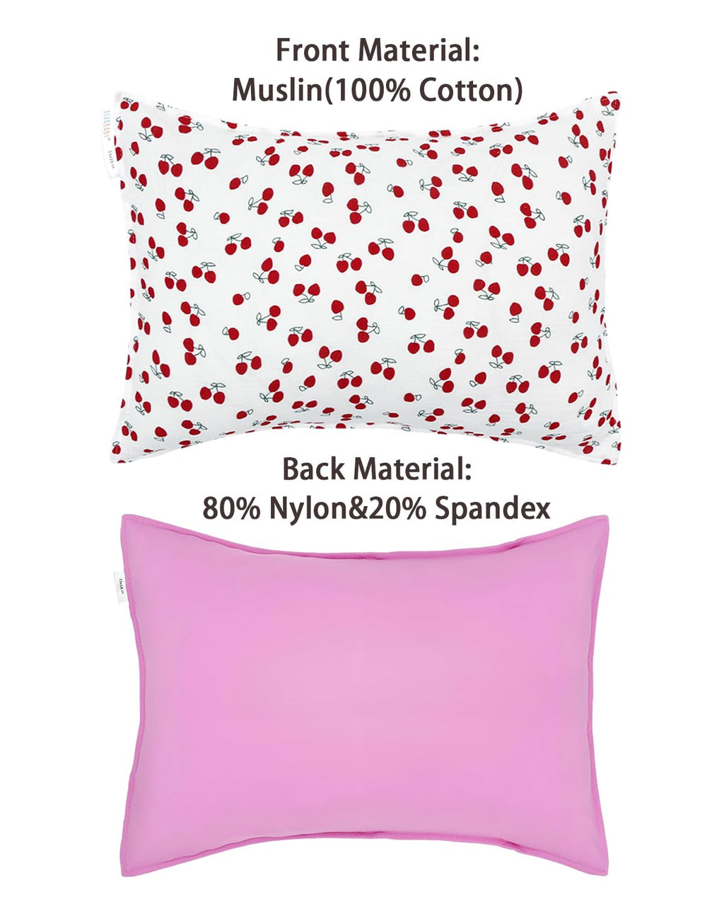 ALVABABY Toddler Pillowcases 2 Pack Muslin Cotton&Stretchy Kids Pillow Cover Fit 13"x 18" or 12"x16" Envelope for Girl Boy Sleepy Travel 2TPMN01A