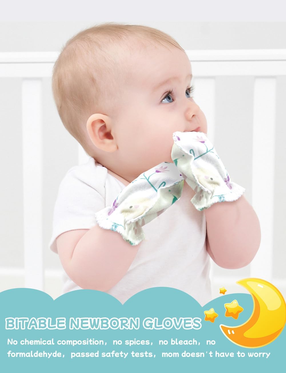 Cute Baby Mittens Newborn, No Scratch Baby Boy Mittens, Baby Girl Hat Gloves for Toddlers, Infant, Newborn