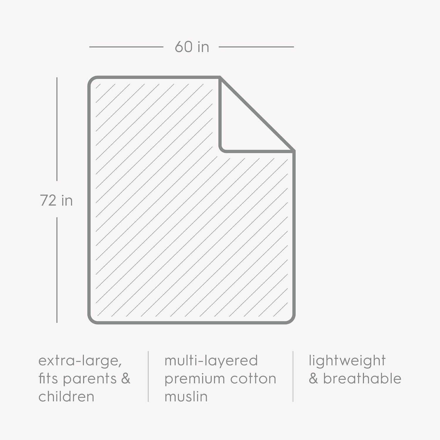 Little Unicorn Premium Quilted Throw | Super Soft, Multi-Layered Muslin XL Blanket| Great for Kids & Families (Brain Freeze)